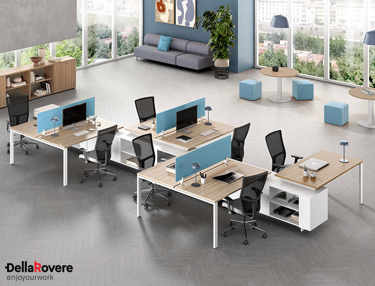 Office workstation desk - LEGODESK - Della Rovere_5