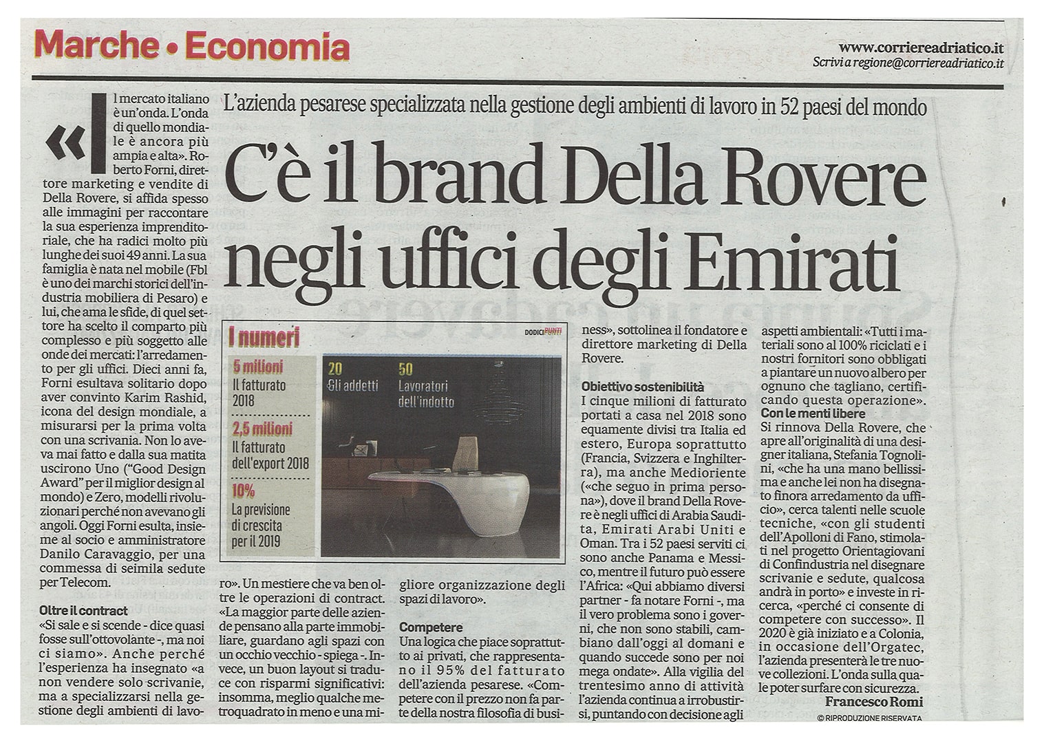 Della Rovere makes the news