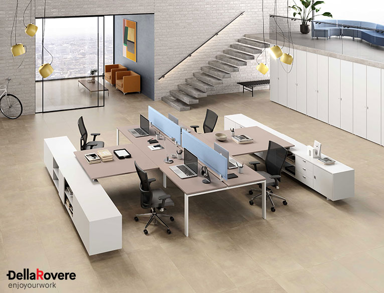 Office workstation desk - LEGODESK - Della Rovere_3