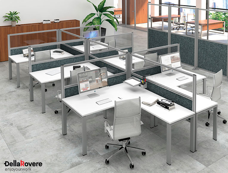 Scrivania operativa per ufficio - LEGODESK - Della Rovere_13